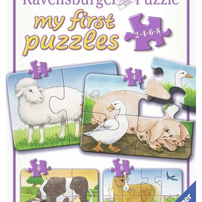 Ravensburger puzzle 20 delova - 4u 1, domaće životinje