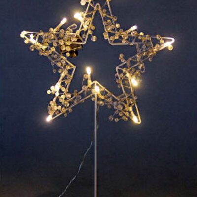 Svetleća LED Zvezda Sa Postoljem - Toplo Belo Svetlo