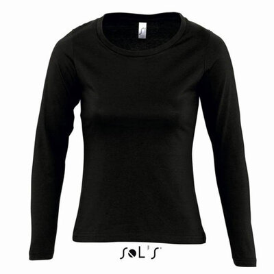 Sols Ženska majica dug rukav Majestic Black veličina XL 11425