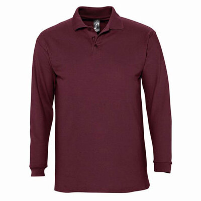 Sols Muška polo majica dug rukav Winter II Burgundy veličina XXL 11353