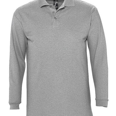 Sols Muška polo majica dug rukav Winter II Grey Melange veličina L 11353