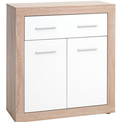Komoda Bravo 1 fioka 2 vrata hrast-bela