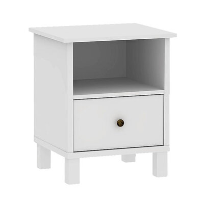 Noćni ormarić Nela 1 fioka beo