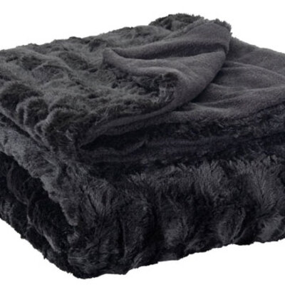 Ćebe Gena veštačko krzno 130x170 crna