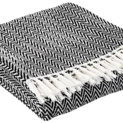 Ćebe Lina 130x170 crna/bela