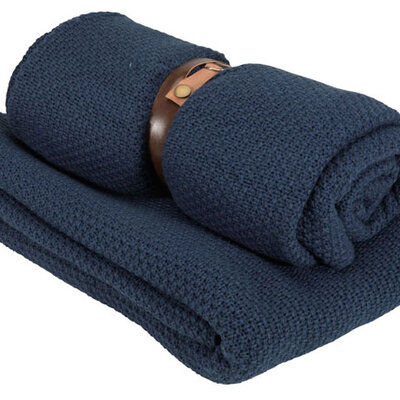 Pleteno ćebe Una 130x180cm plava