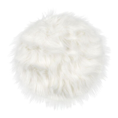 Jastuk za stolice Roni prečnik 34 veštačko krzno, bela