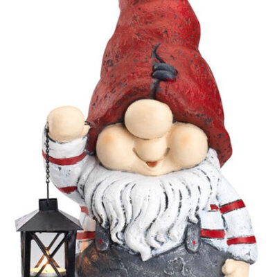 Novogodišnja figura Deda Mraz sa fenjerom za malu sveću 50cm