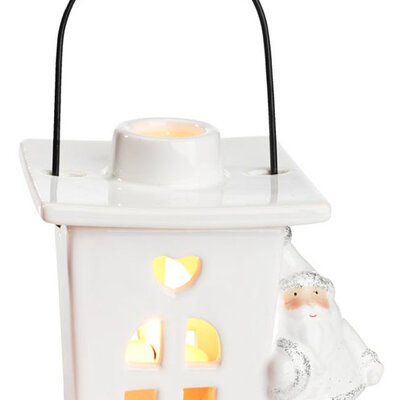 Novogodišnji fenjer za malu sveću beli