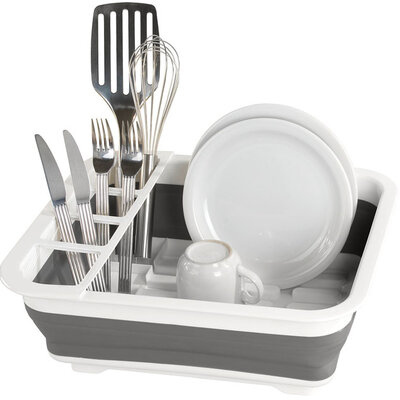 Sklopivi stalak za sušenje sudova sivi