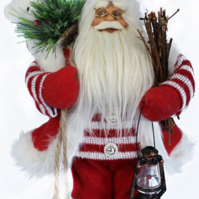 Deda Mraz Sa Fenjerom Figura - Visina 30 cm