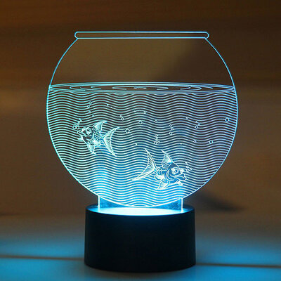 Illusions by Black Cut LED Lampa 3D White Aquarium 