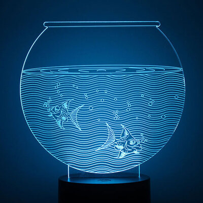 Illusions by Black Cut LED Lampa 3D Blue Aquarium 