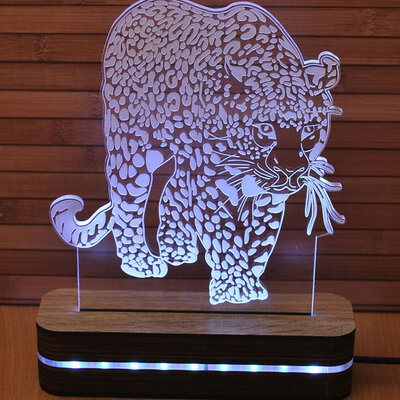 Black Cut 3D LED Lampa Jaguar