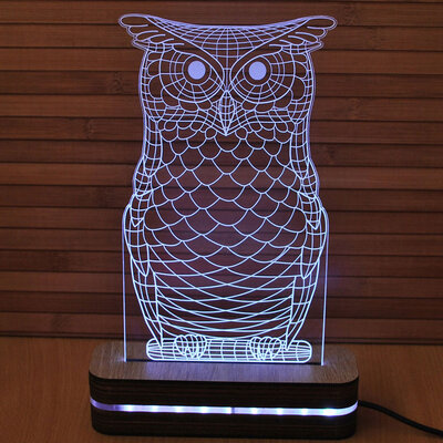 3D LED Lampa Illusions by Black Cut White Owl