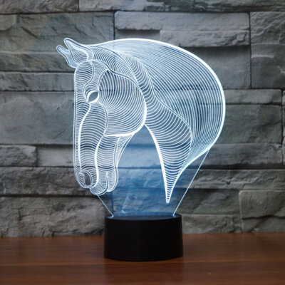 3D LED Lampa Illusions by Black Cut White Horse