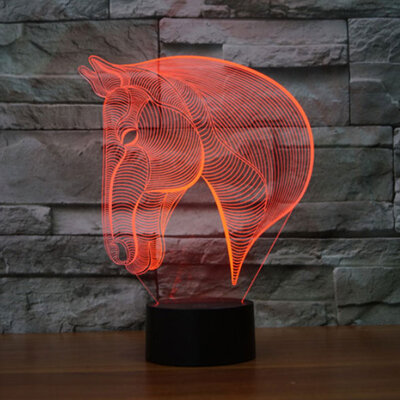 3D LED Lampa Illusions by Black Cut Red Horse