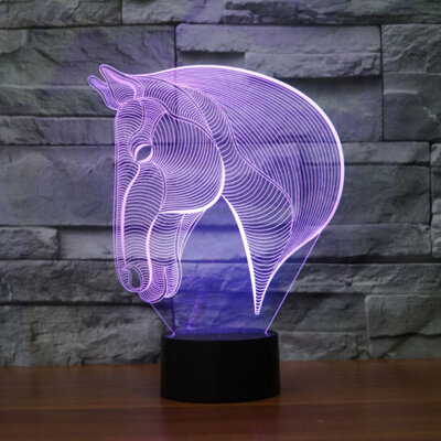 3D LED Lampa Illusions by Black Cut Purple Horse
