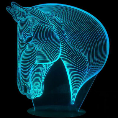 3D LED Lampa Illusions by Black Cut Blue Horse