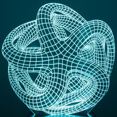 Black Cut 3D LED Lampa White Star