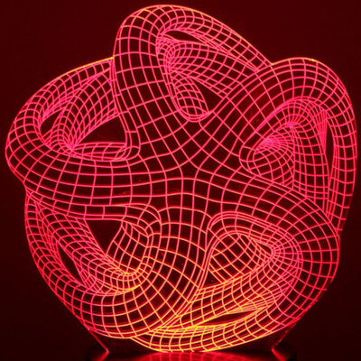 Black Cut 3D LED Lampa Star Red