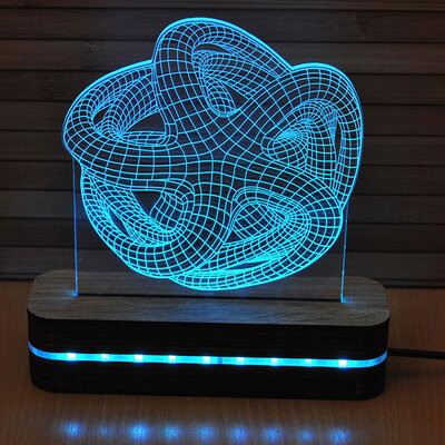 Black Cut 3D LED Lampa Star Multicolor - 9 boja