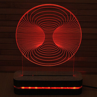Black Cut 3D LED Lampa Vortex Multicolor - 9 boja