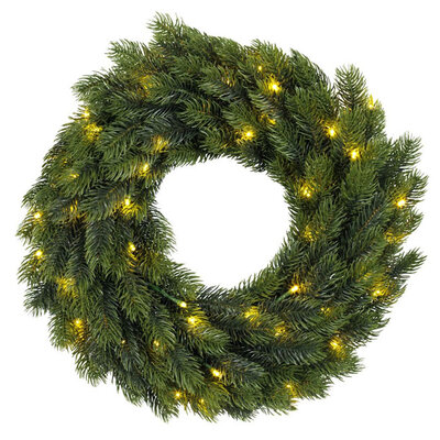 Novogodišnji svetleći LED venčić sa tajmerom 40cm na baterije