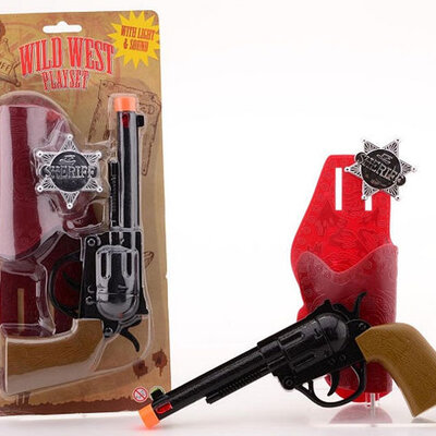 Dečiji kaubojski revolver sa futrolom i značkom Šerifa 08332
