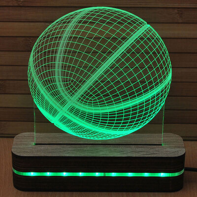 3D LED Lampa u 9 boja Black Cut Basketball Multicolor