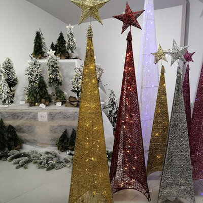 Novogodišnja Svetleća Piramida - Jelka - Zlatna 180 cm