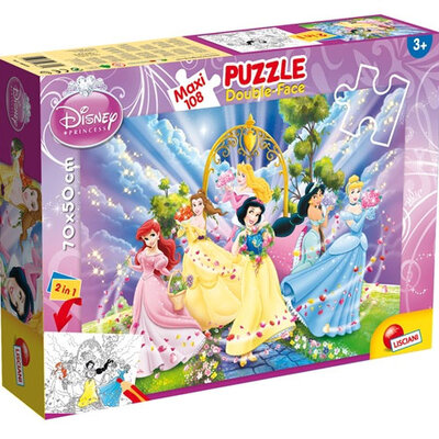 Lisciani Puzzle Maxi Disney Princeze Složi i oboji 2u1 108 delova 31711