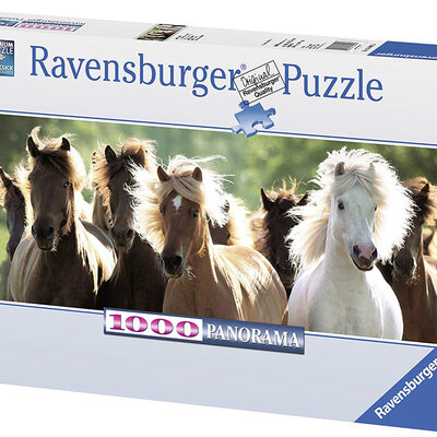 Ravensburger puzzle Životinje - Konji - Wild Horses 1000 delova PANORAMA prikaz RA15091