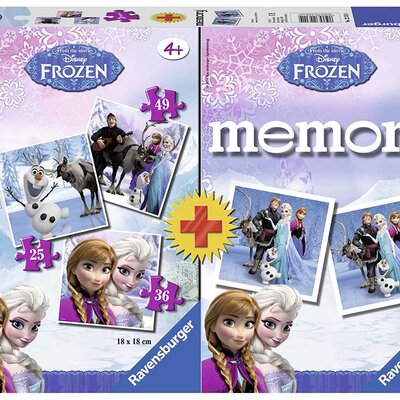 RAVENSBURGER puzzle + društvena igra Memorija - Disney - Frozen RA22311