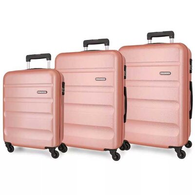 Komplet ABS kofera 75/65/55cm Roll Road Flex powder pink 58494