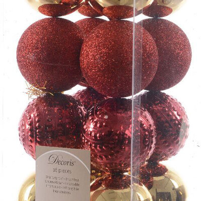 Kombinovani novogodišnji ukrasi 6cm 16 komada