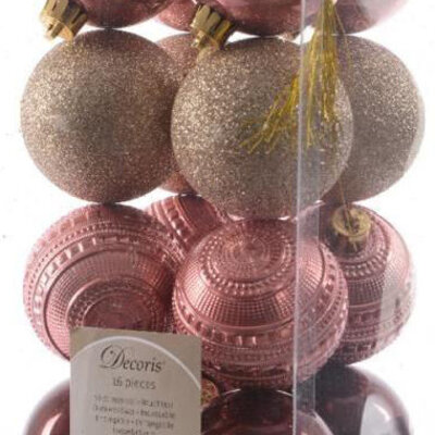 Kombinovani novogodišnji ukrasi 6cm 16 komada
