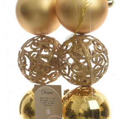 Zlatne novogodišnje kugle 8cm 6 komada