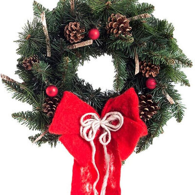 Božićni venac sa ukrasima 30 cm