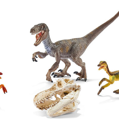 Schleich Figurice Dinosaurusi - Velociraptor i Kompsognatusi u lovu 42259