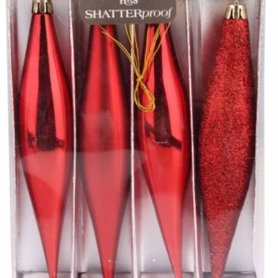 Komplet Ukrasa Za Jelku crvene boje