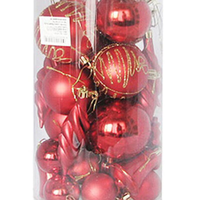 Novogodišnji ukrasi Set 27 komada Crveni
