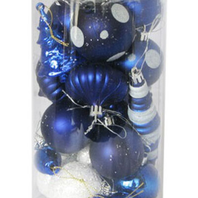 Novogodišnji ukrasi Set 27 komada Plavi