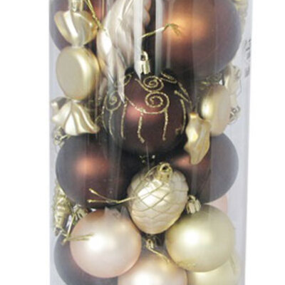 Novogodišnji ukrasi Set 25 komada Raznobojni