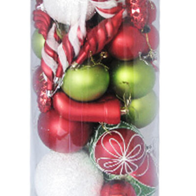 Novogodišnji ukrasi Set 44 komada Raznobojni