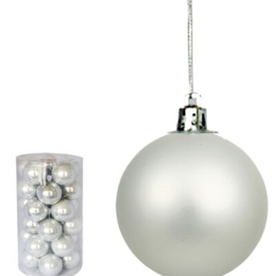 Novogodišnji ukrasi Kugle 5cm Set 30 komada Sivi
