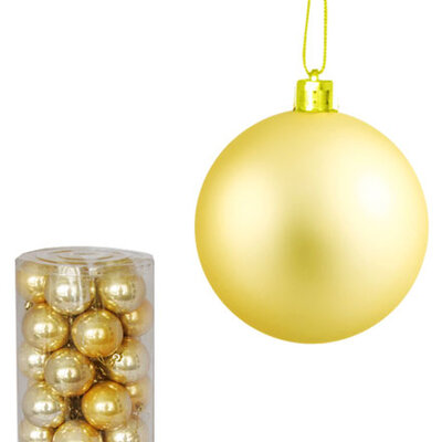 Novogodišnji ukrasi Kugle 6cm Set 30 komada Žuta