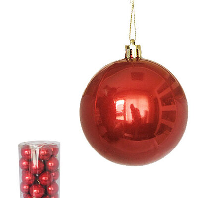 Novogodišnji ukrasi Kugle 7cm Set 30 komada Crveni