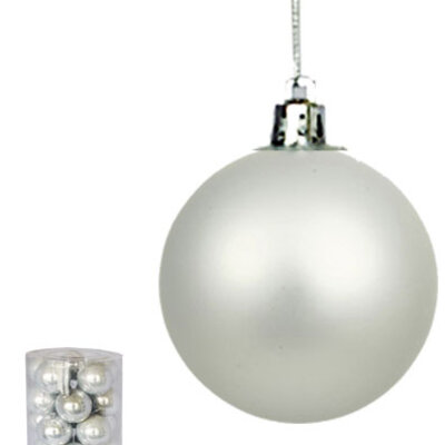 Novogodišnji ukrasi Kugle 7cm Set 30 komada Siva