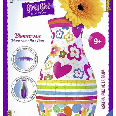 Ravensburger 3D puzzle GIRLY GIRL edition - Za devojčice - Vaza za cveće - Art - Vase Agatha Ruiz De La Prade 216 delova RA12057